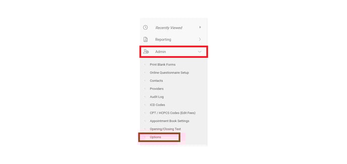 Admin options