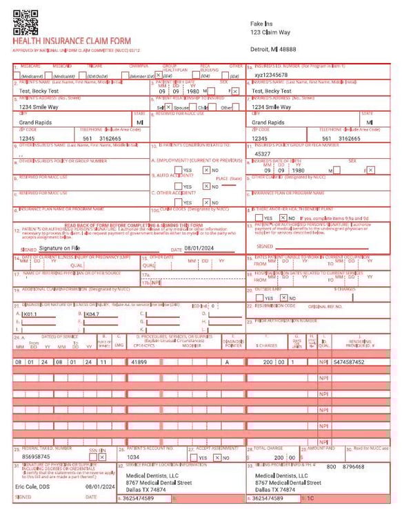 Claim form
