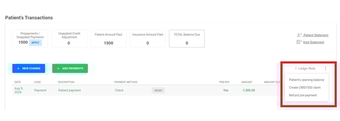 Refund pre-payment 