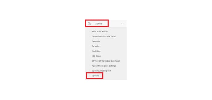 admin options