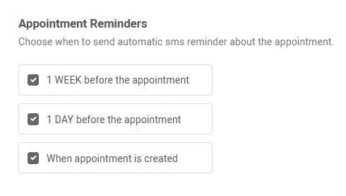 appt reminder setup