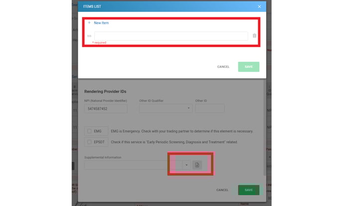 customize supplemental info drop down