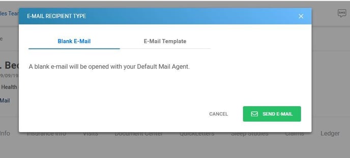 email recipient type box