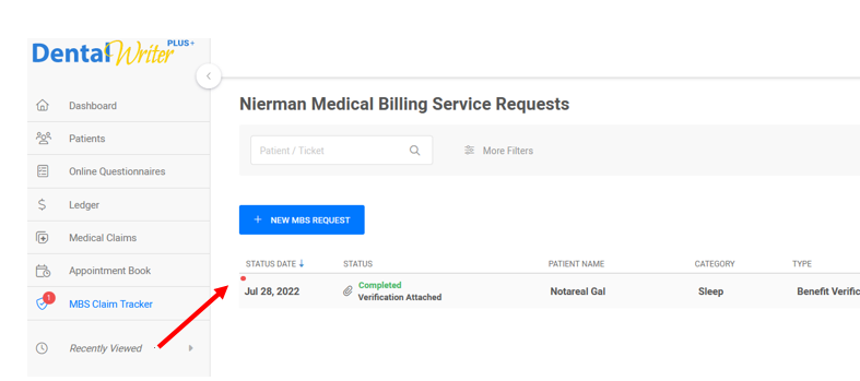 Checking The Status Of A Medical Billing Service Or MBS Request In 