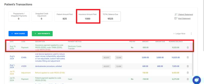 ins payment added