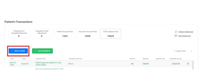ledger new charge