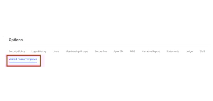 options  visits forms templates