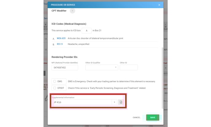 supplemental info edit