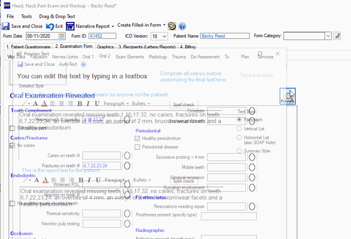 view edit narrative