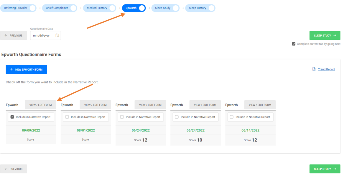 How to Create an Epworth Trend